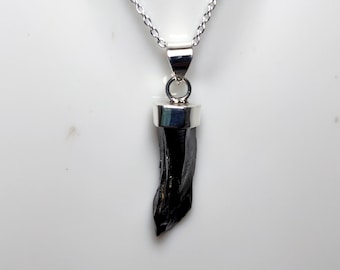 Shungite Pendant, Shungite Necklace, Elite Shungite Jewelry, 925 Silver Pendant, Healing Shungite, Raw Shungite Pendant, Sale