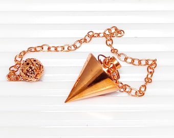 Péndulo de meditación y adivinación bien equilibrado de cobre, péndulo de radiestesia, péndulo para adivinación, péndulo de punta, péndulo de meditación