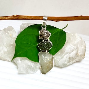 Libyan Desert Glass Pendant, Moldavite Meteorite 925 Silver Pendant, Authentic Libyan Desert Glass, Gold Tektite Jewelry, Sale
