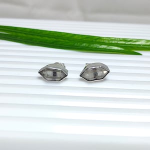 Herkimer Diamond Stud Earring, Herkimer Diamond 925 Silver Earrings, Diamond Quartz Push Back Earring, Herkimer Diamond Stud, Sale
