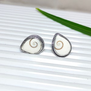 Shiva Eye Earring, Shiva Eye Stud Earring, 925 Silver Shiva Eye Earring, Shell Earrings, Shiva Eye Designer Earring, Sale