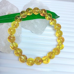 Citrine Bracelet, Yellow Citrine Bead Bracelet, Stretch Bracelet, Citrine Crystal Bracelet, Healing Citrine Bracelet, Sale