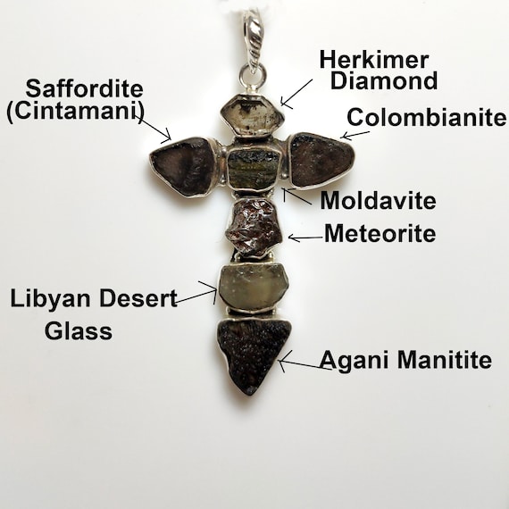Moldavite Pendant Libyan Desert Glass Meteorite Colombianite Saffordite Cintamani Agni Herkimer Diamond Necklace Valentine Sale Etsy