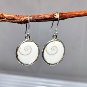 Shiva Eye Earring, Shiva Eye Shell Earring, 925 Silver Shiva Eye Earring, Shell Earring, Shiva Eye Silver Earring, Sale