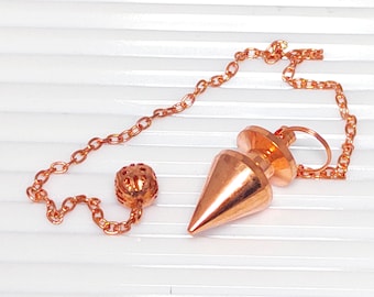 Pêndulo para Adivinhação, Pêndulo de Ponto Metafísico, Pêndulo de Cobre com Corrente, Pêndulo de Radiestesia, Pêndulo Rikki, Pêndulo de Meditação