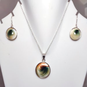 Shiva Eye Shell Necklace, Shiva Eye Earring, 925 Silver Pendant, Eye of Shiva Necklace Set, Shiva Eye Pendant, Sale
