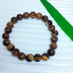 Tiger&#39;s Eye Bracelet, Tiger Eye Bead Bracelet, Tiger Eye Stretch Bracelet, Chakra Bracelet, Healing Tiger Eye Jewelry, Sale