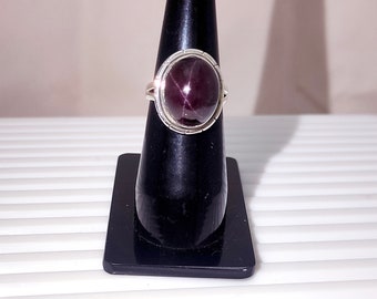 Star Ruby Ring, Natural Star Ruby Ring, 925 Silver Ring, Star Ruby Cabochon, Wholesale Star Ruby Ring, July Birthstone Ring, Sale