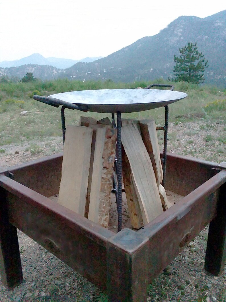 Discada fire pit stand Vertical log grate Etsy