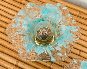 Vintage Murano Wall Sconces, Shell Wall Light, Flower Sconce, La Murrina, Glass, Crystal, Murano, Shell Sconce, Murano, Italy, Circa 1970s