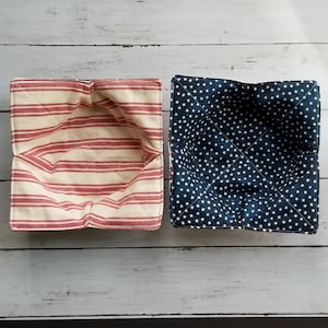 Bowl Cozies Patriotic Set of 2, red, white and blue, stars and stripes, cotton bowl cozy, hot and cold bowl holder, Soup Bowl Hugger