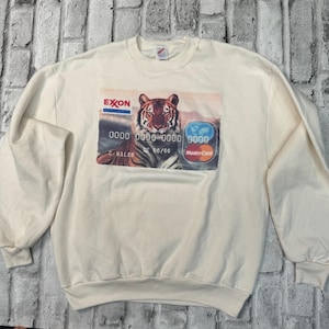 Vintage 80er Jahre EXXON Mastercard Promo Sweatshirt Größe L Made In USA Selten