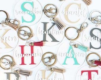 Personalized Monogram Keychain with Tassel & Clip