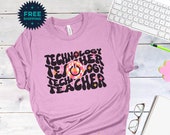 Retro Groovy Technology Teacher Shirt, Computer Lab Tee, STEM Teachers, Back to School Shirts, Bella Canvas, Unisex