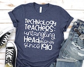 Teacher Shirt - Technology Teacher T-Shirt - Technology Teachers: Untangling Headphones Since 1910 - Graphic Tee