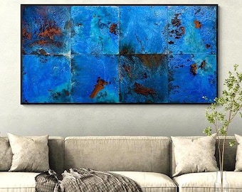 Arte mural con pátina de cobre: paneles abstractos de cobre oxidado del suroeste