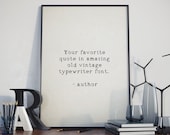 Custom quote print, Personalised quote poster, Custom typewriter quote wall art, Vintage quote print, Your own personalised quote COR