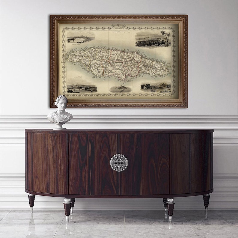 Antique Jamaica Map Print: 1851 Historic Wall Art image 4
