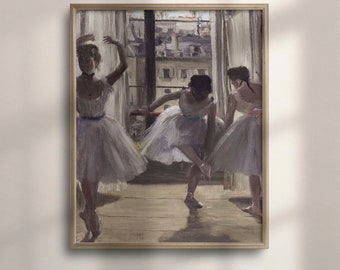 Antique Ballerina Painting: Vintage Ballet Art Reproduction