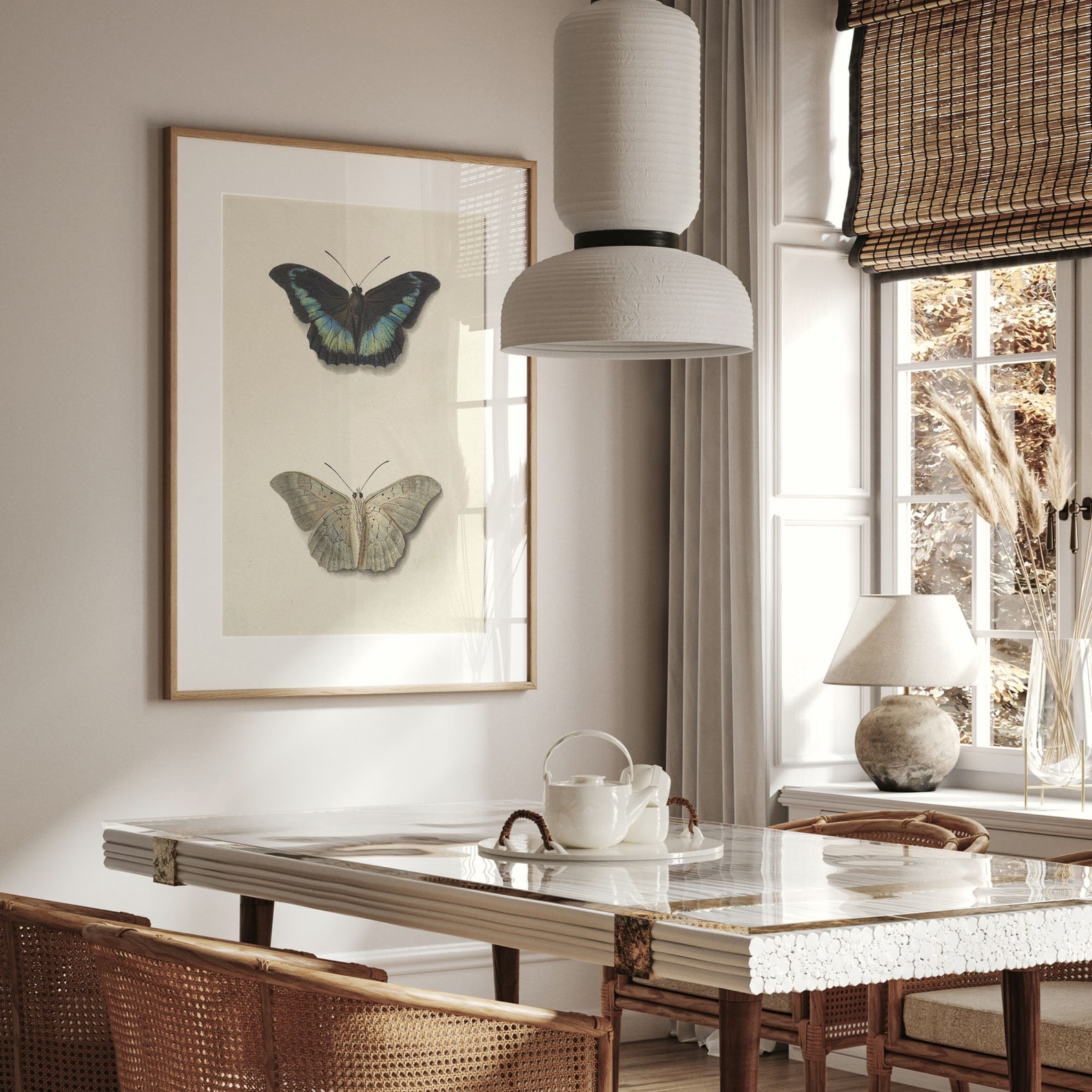 Vintage Butterfly Botanical Study, Antique Art Print, Farmhouse Decor ...
