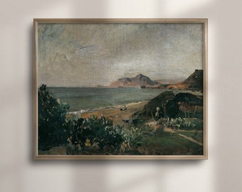 Antikes Küsten Ölgemälde: Vintage Seelandschaft Wandkunst