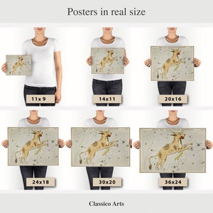 May include: A vintage poster showing a constellation chart of the constellation "Aries and Taurus" with a detailed illustration of a ram and a bull. The poster is available in various sizes, from 11x9 inches to 36x24 inches. The poster is printed on high-quality paper and is perfect for adding a touch of vintage charm to any room.