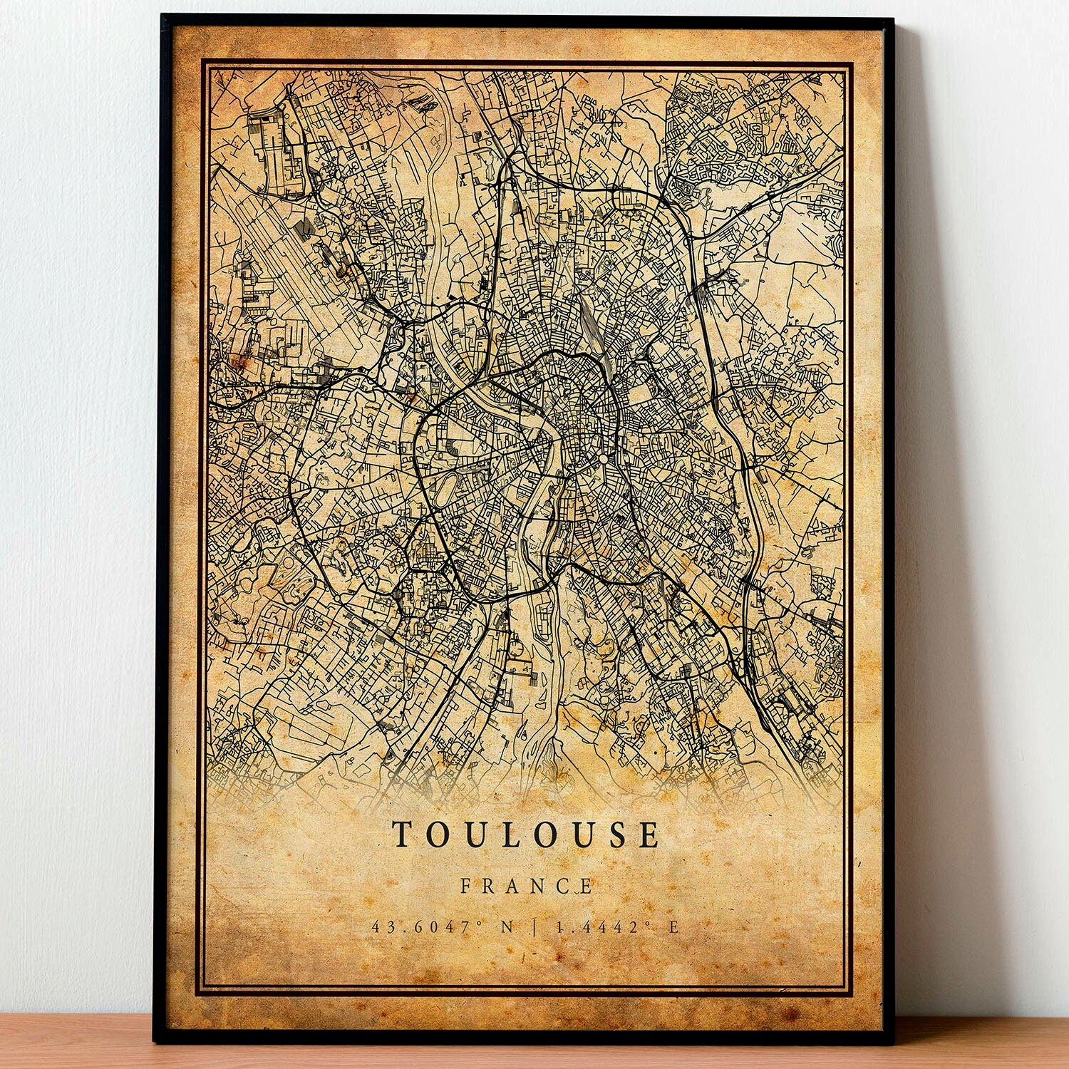 Toulouse Vintage Map Poster Wall Art City Artwork Print | Etsy