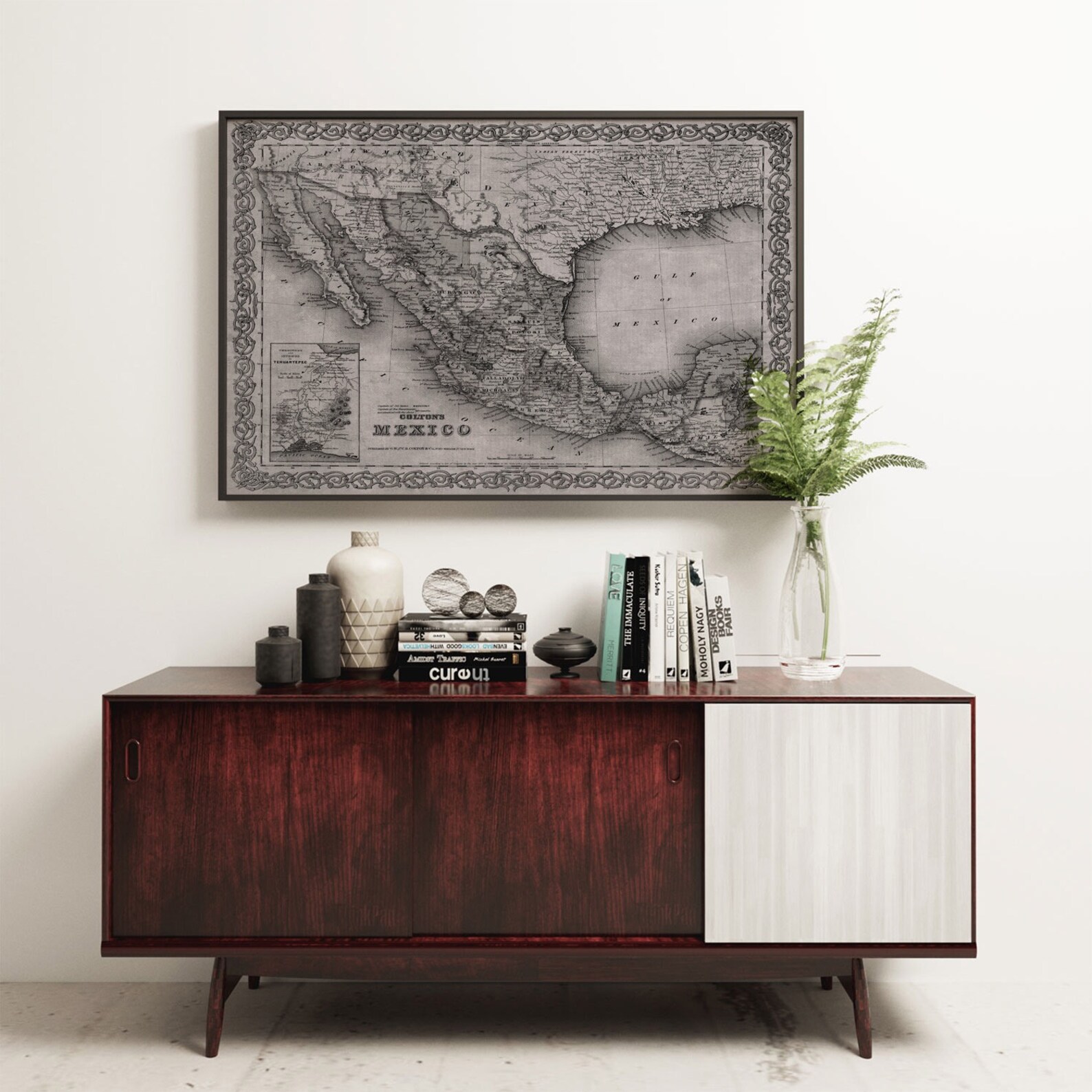 Mexico Map Vintage Map of Mexico Vintage Wall Art Home | Etsy