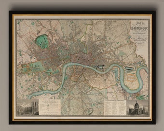 1893年ヴィンテージロンドン市地図ロンドンアンティークマップイギリス