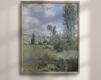 Monet "View of Vétheuil" Print: Vintage Impressionism Art Poster