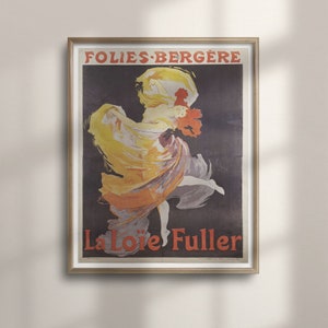 Art Nouveau Vintage French Posters, La Loie Fuller Design, A5 A4 A3 Sizes, Moulin Rouge Wall Art, Jules Cheret Inspired, Maitres, C16-1347