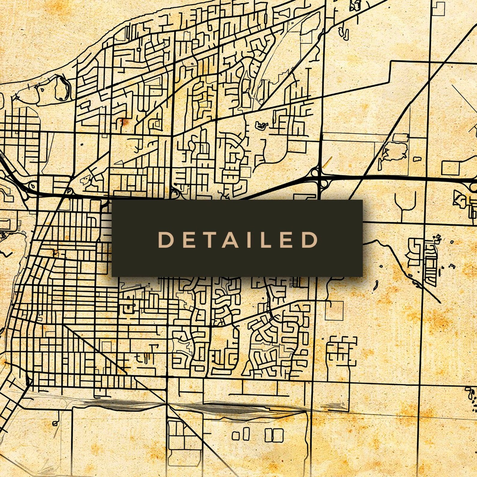 Sarnia Vintage Map Poster Wall Art City Artwork Print Etsy