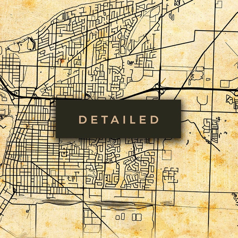 Sarnia Vintage Map Poster Wall Art City Artwork Print Etsy