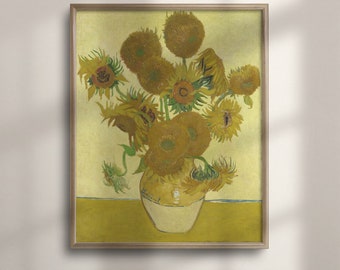 Van Gogh Sunflowers Print: Botanical Fine Art Poster