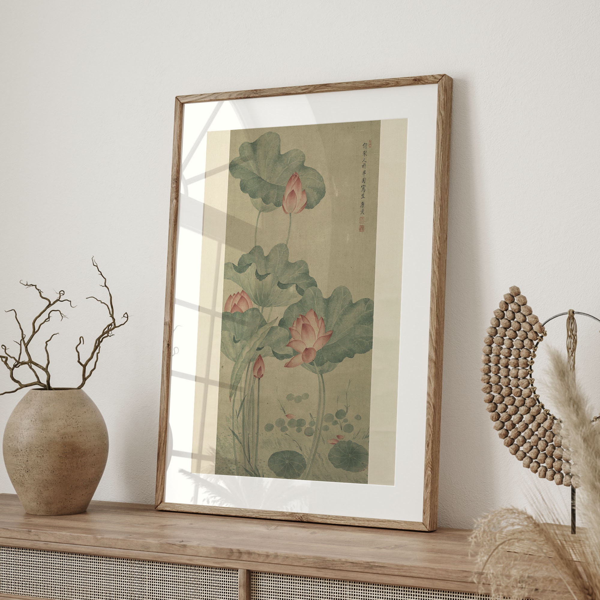 Chinoiserie Lotus Flower Art Print: Asian Botanical Wall Decor - Etsy