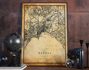 Napoli Italy Map Print: Vintage City Wall Art