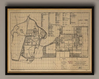 US Naval Academy Map Print: Annapolis Maryland, Vintage Style