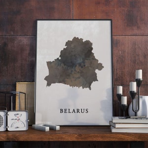 Belarus vintage style map print, Belarus map poster,  gift, Belarus wall art decor, map gifts, gift for poppy, VO62