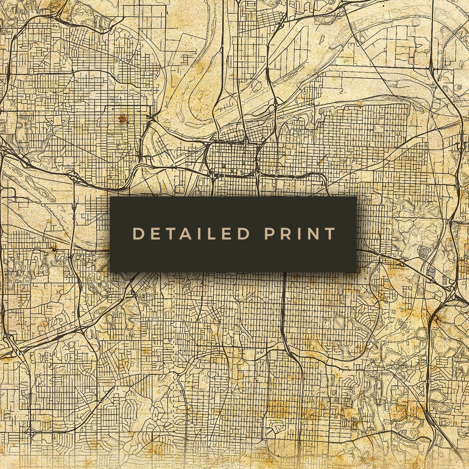 Kansas City Vintage Map Poster Wall Art City Artwork Print | Etsy