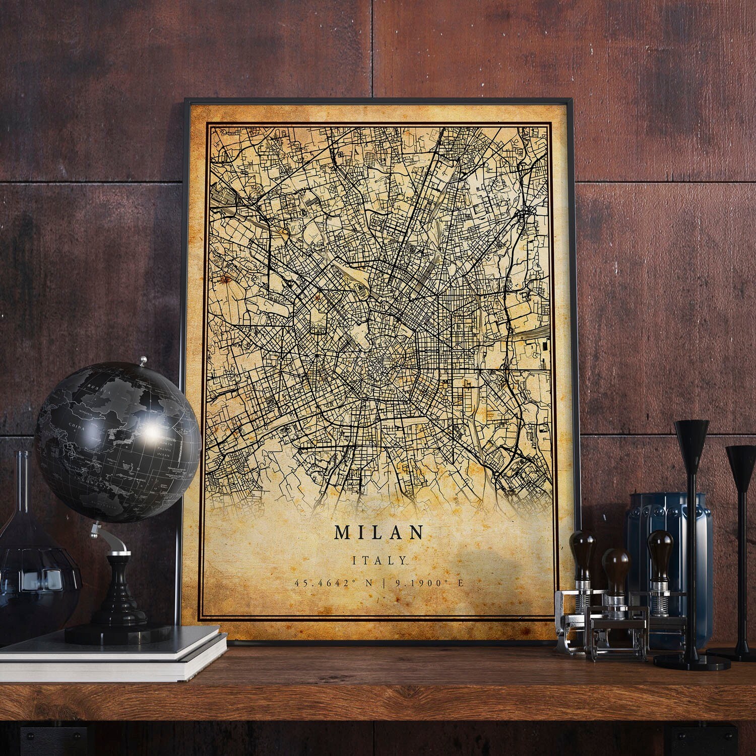 Milan Map Poster: Vintage City Artwork Print, Italy Home Decor