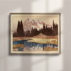 Hiroshi Yoshida Mt. Rainier Print: Vintage Japanese Ukiyo-e Art