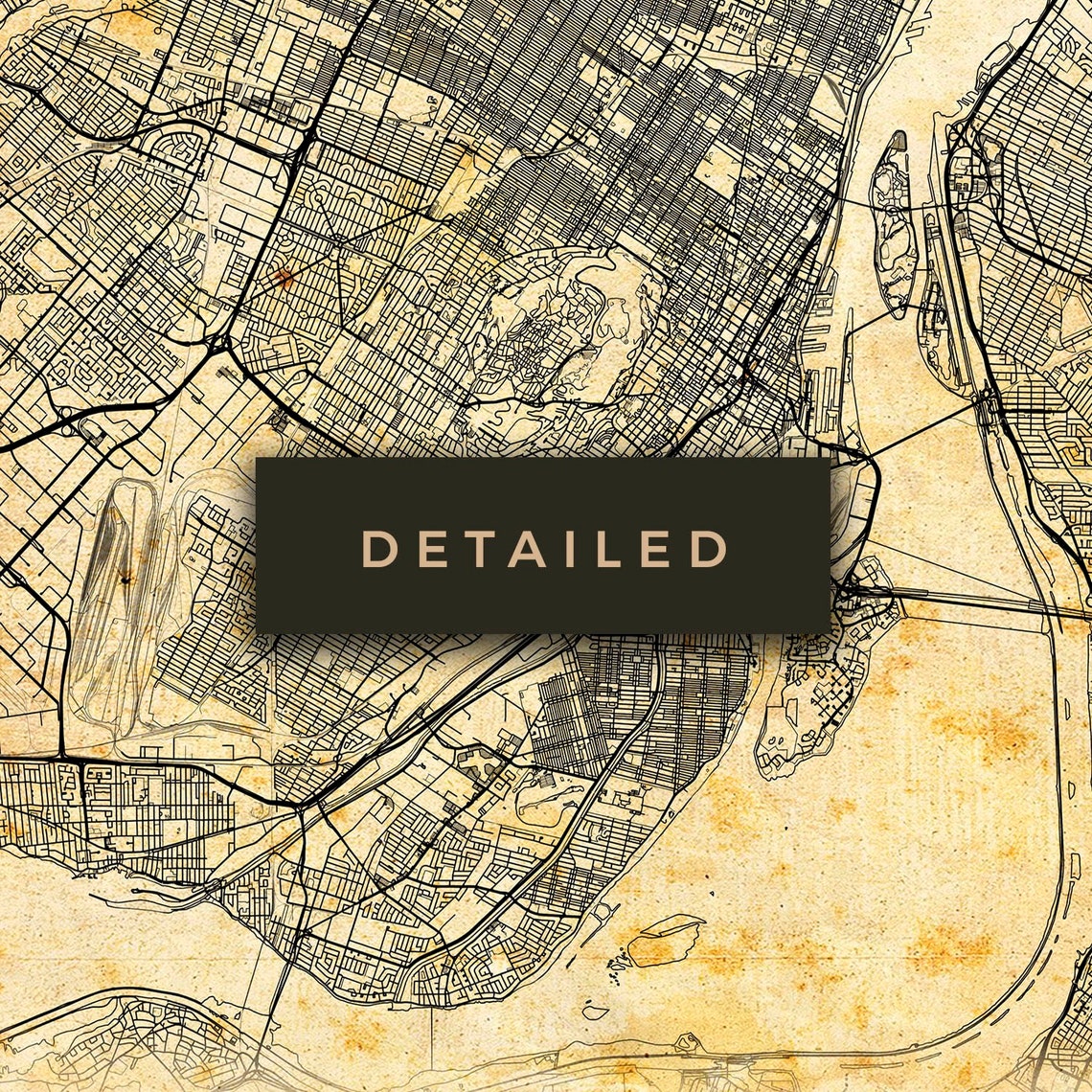 Carte Ancienne De Montréal 1929 - Reproduction Vintage - Décoration Murale