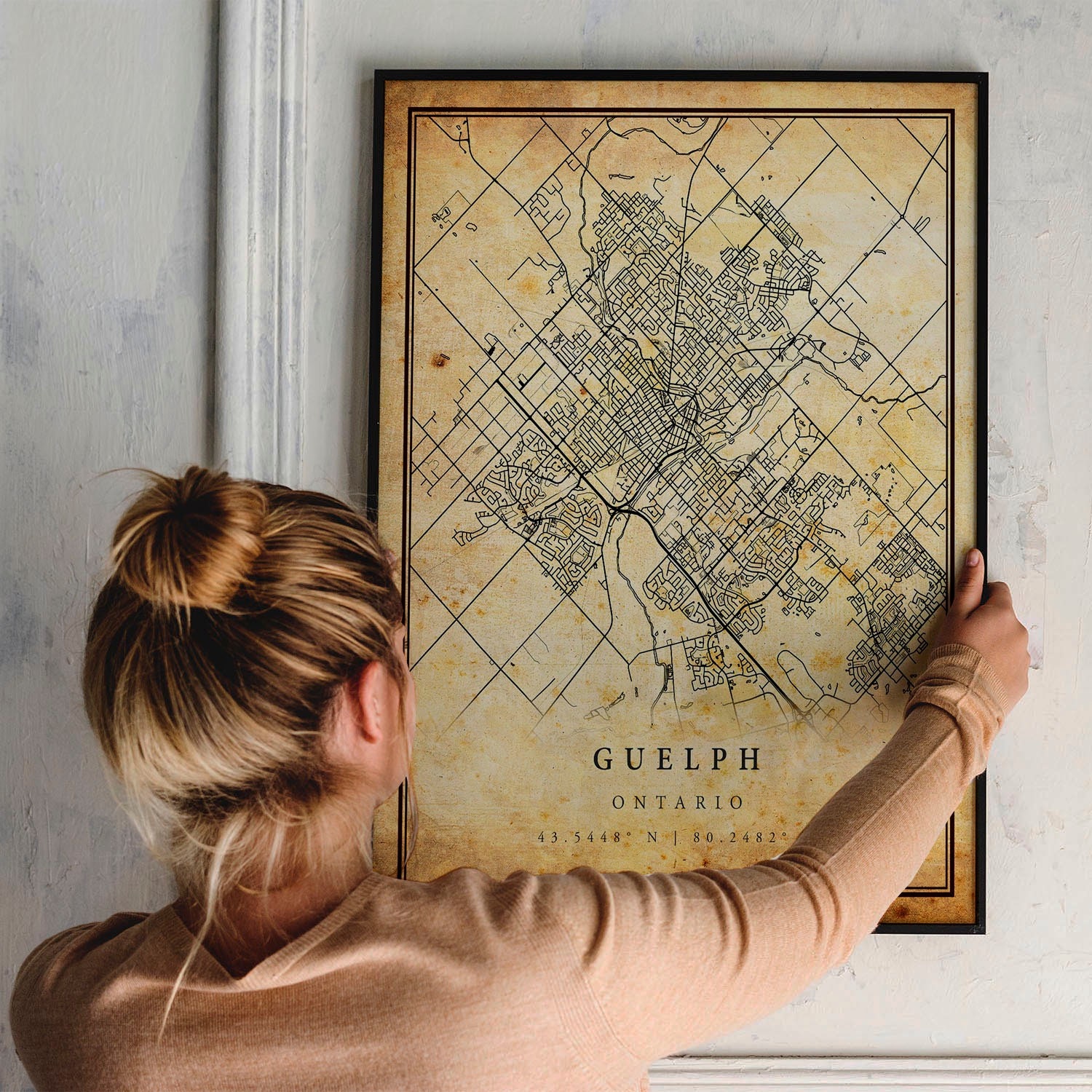 Guelph Vintage Map Poster Wall Art City Artwork Print Etsy
