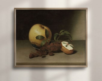 バロック静物画：エレガントなフルーツとゴールド（デジタル