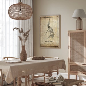 Filipijnen vintage kaart poster print, land straat wegenkaart kunst aan de muur, landkaart, landkaart, C15-99
