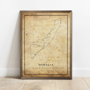 Somalia Vintage Karte Posterdruck, Landkarte Landkarte, Landkarte, Landkarte, C15-114