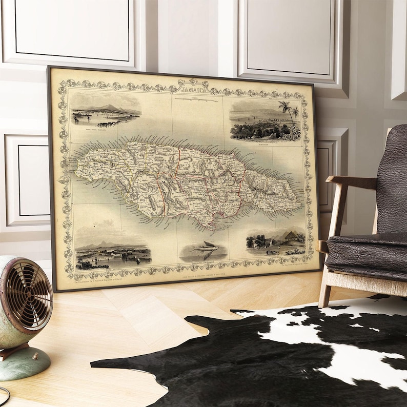 Antique Jamaica Map Print: 1851 Historic Wall Art image 5