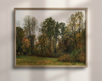 Vintage Autumn Landscape Print: Rustic Fall Fine Art