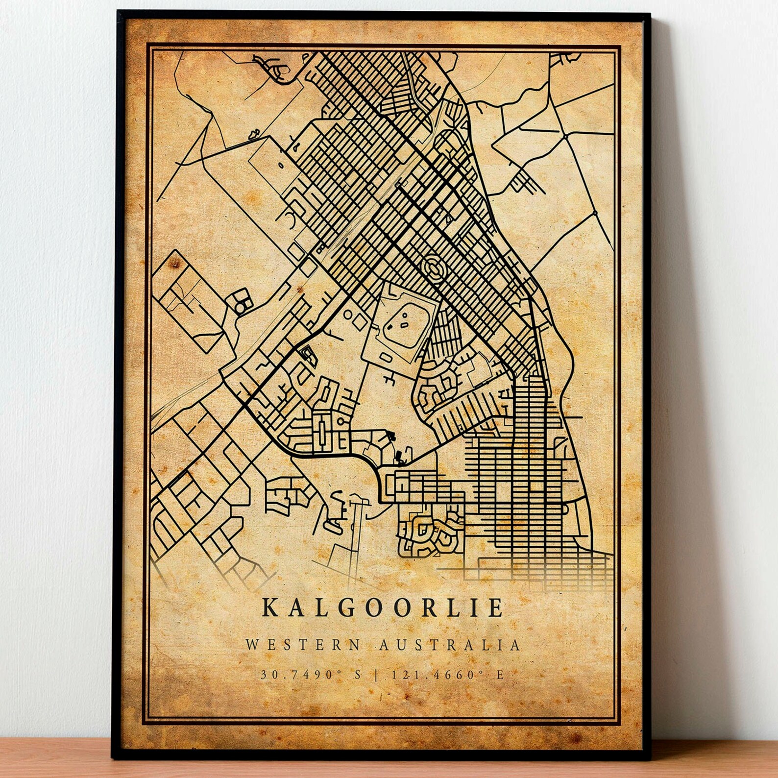 Kalgoorlie Vintage Map Poster Wall Art City Artwork Print Etsy