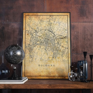 Bologna Vintage Map Poster Wall Art | City Artwork Print | Antique, rustic, old style Home Decor | Italy prints gift | M594